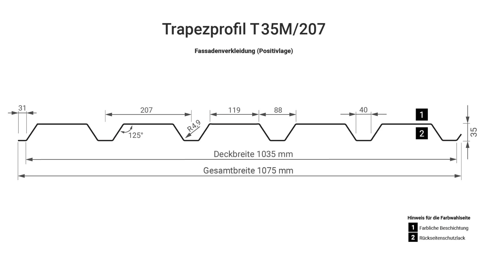 T35/207 Trapezprofil WAND – Bild 2