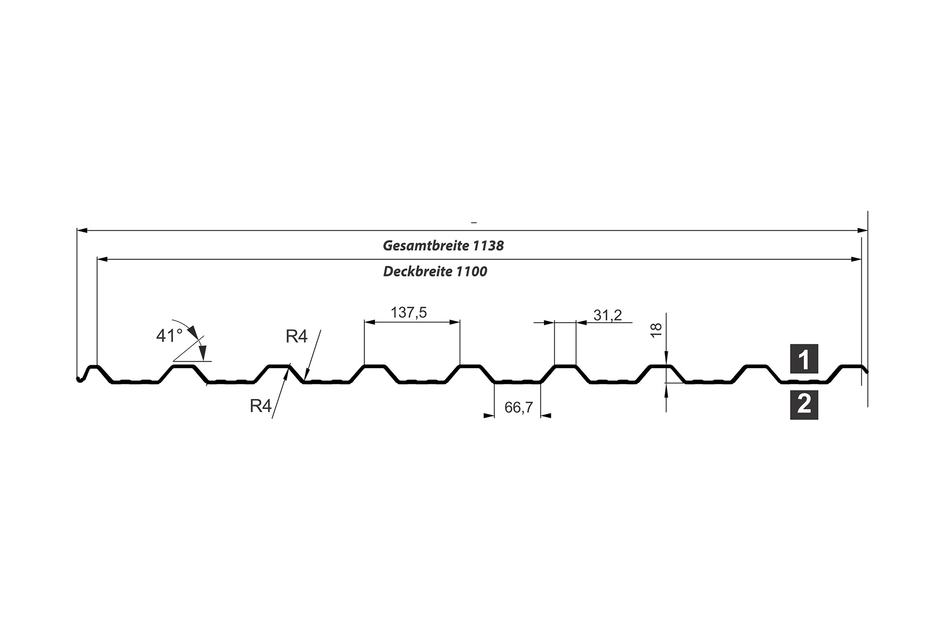T18DR Trapezprofil DACH – Bild 2