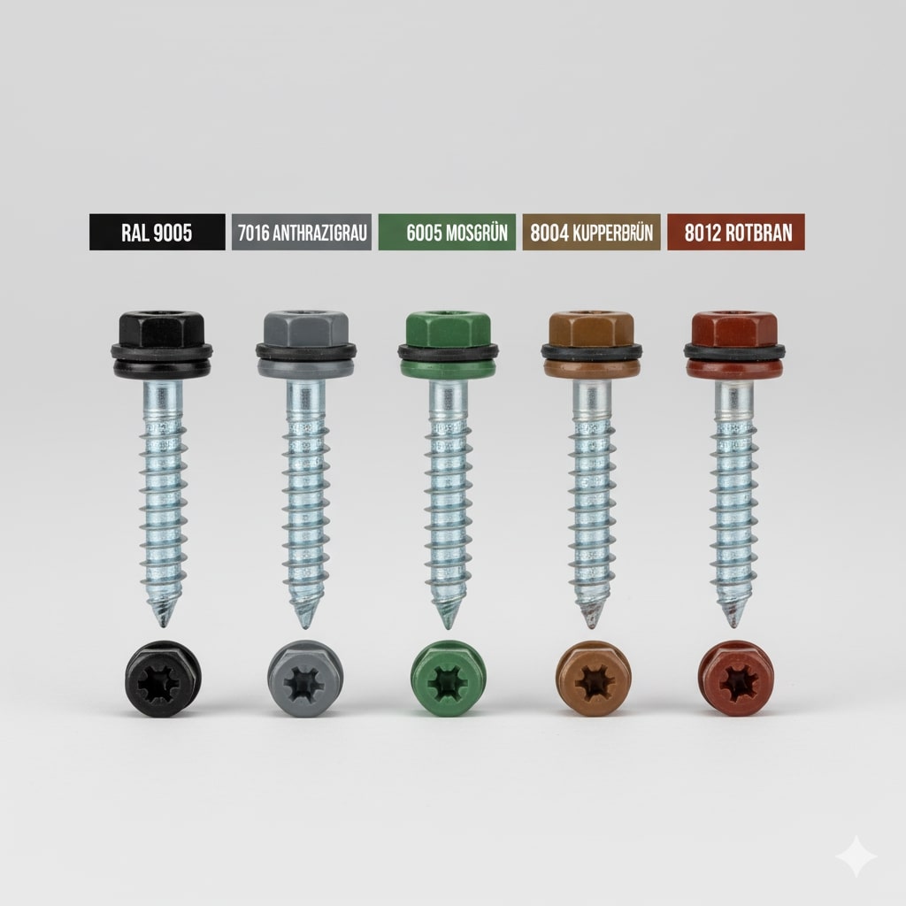 Edelstahlschrauben 4,8x35mm für Holz UK, D14 lackiert, 100 Stück